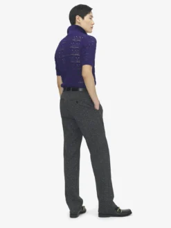 Pantaloni con motivo gessato screziato da Uomo in Grigio Mélange