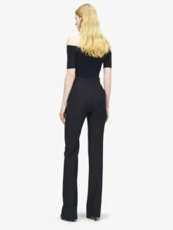 Pantaloni con risvolto in vita da Donna in Nero