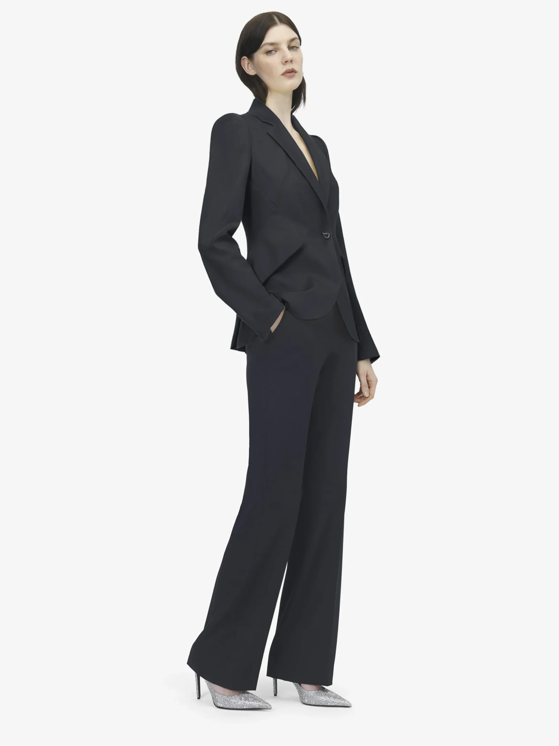 Pantaloni sartoriali a vita alta da Donna in Indaco