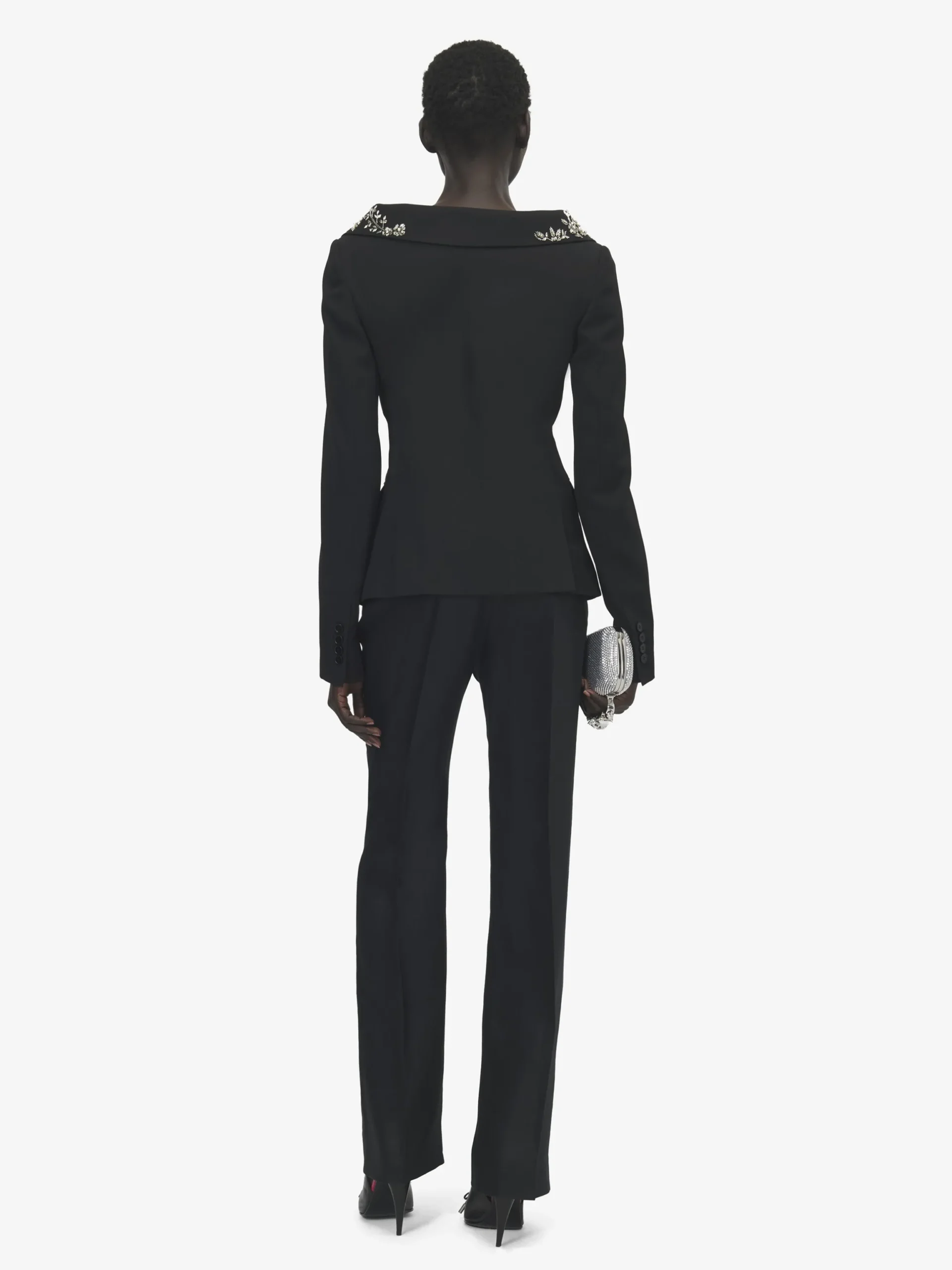 Pantaloni sartoriali a vita alta da Donna in Nero