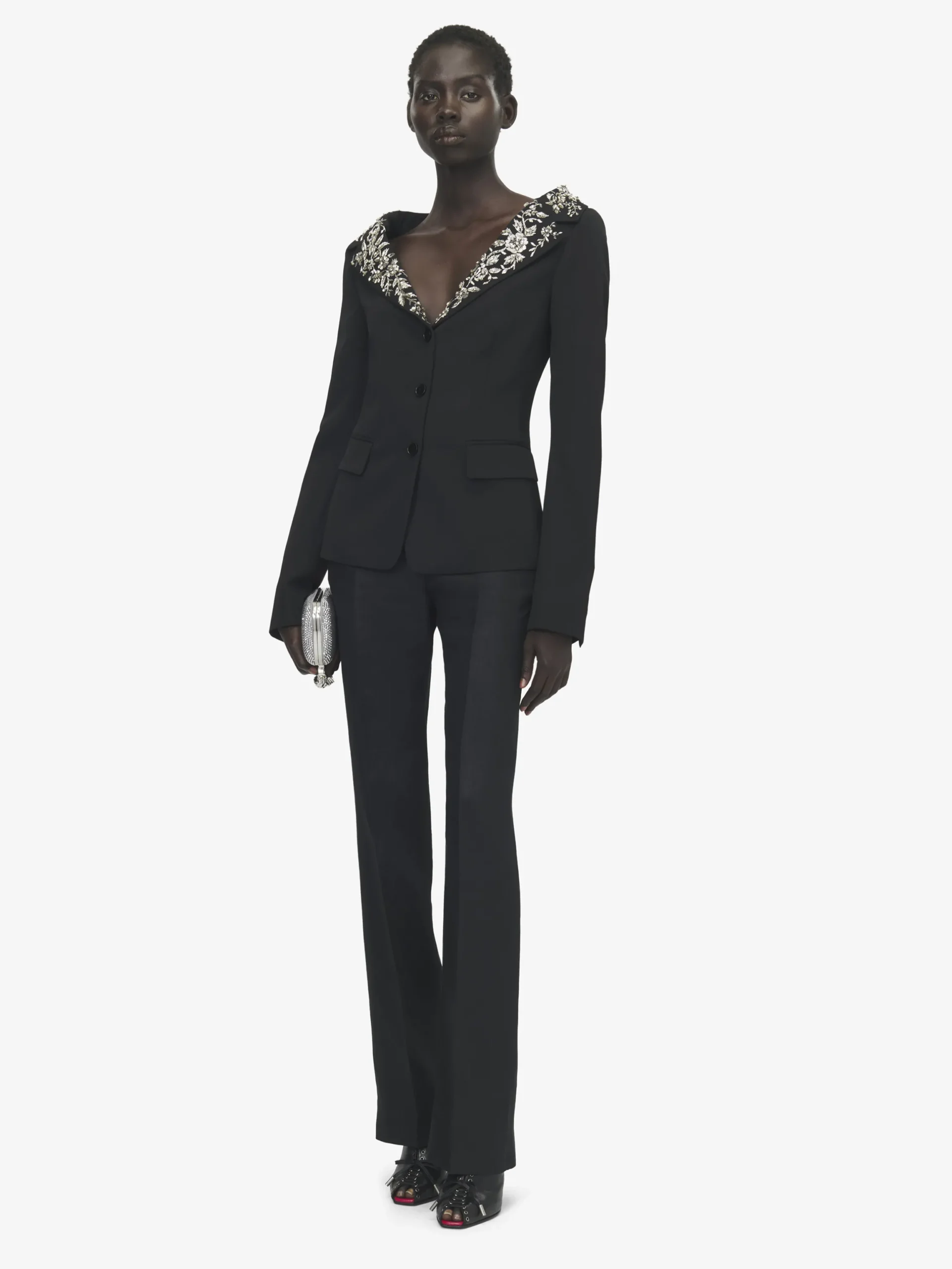 Pantaloni sartoriali a vita alta da Donna in Nero