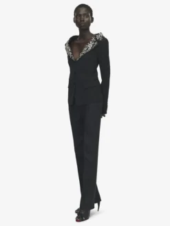 Pantaloni sartoriali a vita alta da Donna in Nero