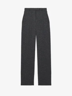 Pantaloni sartoriali con motivo gessato screziato da Donna in Grigio