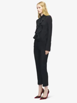 Pantaloni sartoriali cropped da Donna in Nero