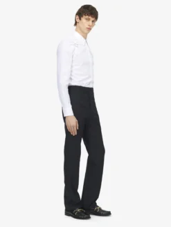 Pantaloni sartoriali in lana mohair da Uomo in Nero