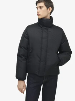 Piumino in jacquard Skull da Uomo in Nero
