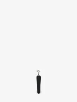 Pochette Knuckle piatta da Donna in Nero/Argento