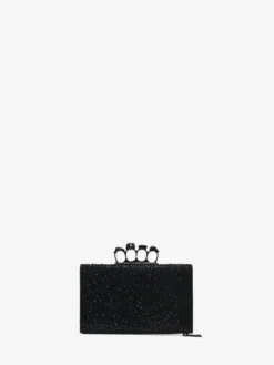 Pochette piatta Knuckle da Donna in Nero