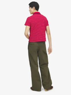 Polo a righe da Uomo in Rosso
