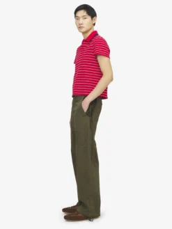 Polo a righe da Uomo in Rosso