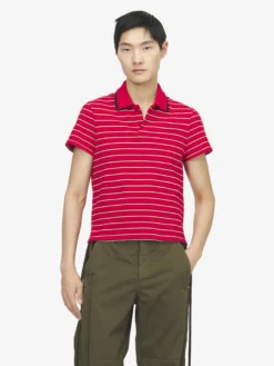 Polo a righe da Uomo in Rosso