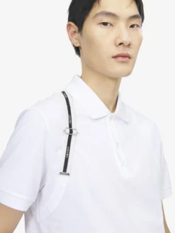 Polo Harness da Uomo in Bianco Ottico