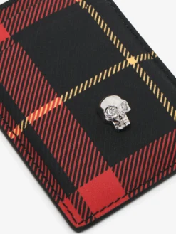 Portacarte magnetico tartan da Uomo in Rosso/Nero/Giallo