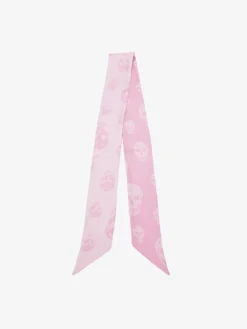 Sciarpa Skull a nastro da Donna in Rosa