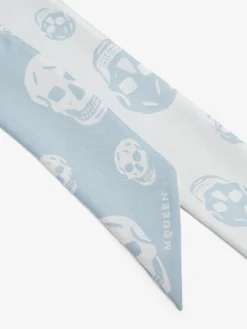 Sciarpa Skull a nastro da Donna in Azzurro
