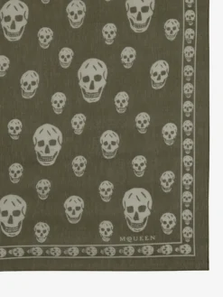 Sciarpa Skull classica da Donna in Verde oliva