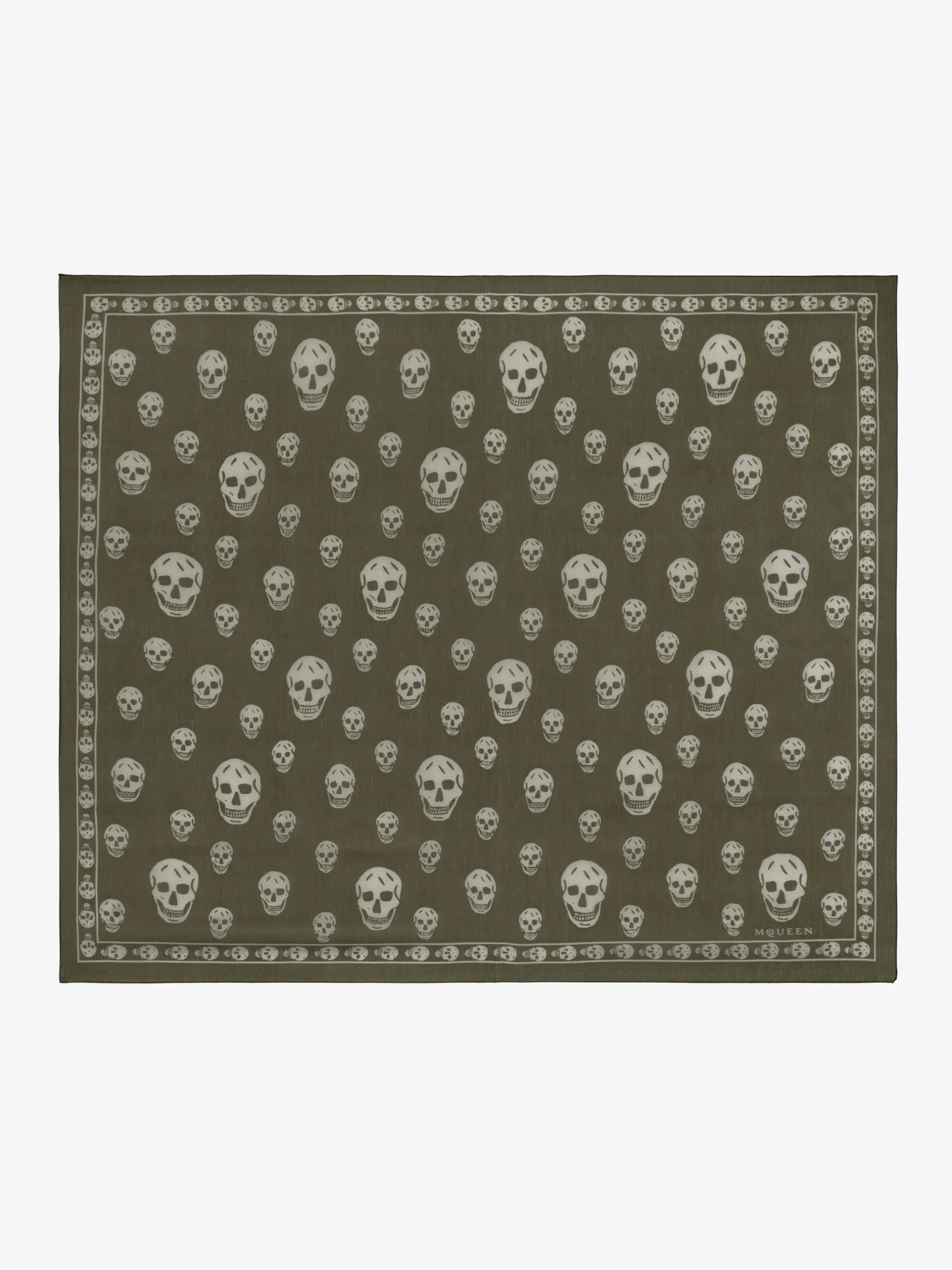 Sciarpa Skull classica da Donna in Verde oliva