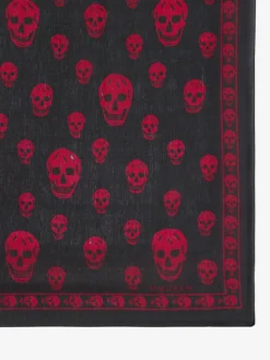 Sciarpa Skull classica da Donna in Nero/Rosso