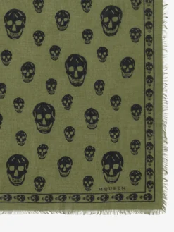 Sciarpa Skull classica da Uomo in Verde oliva/Nero