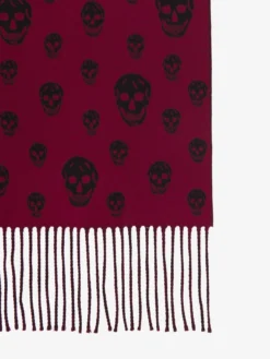 Sciarpa Skull double-face da Donna in Cremisi/Nero