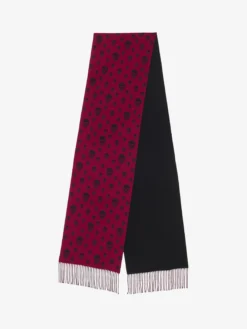 Sciarpa Skull double-face da Donna in Cremisi/Nero