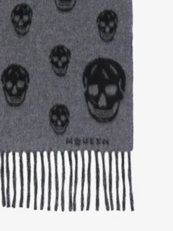 Sciarpa Skull double-face da Uomo in Grafite/Nero
