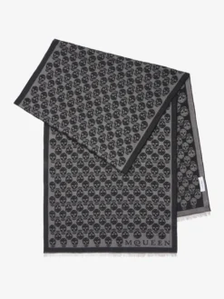 Sciarpa Skull in jacquard da Uomo in Grigio/Nero