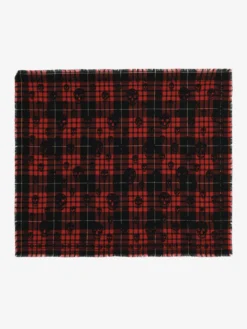 Sciarpa Skull tartan da Uomo in Rosso/Nero