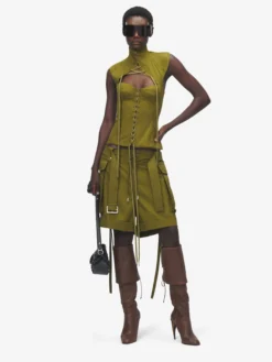 Shorts cargo oversize da Donna in Verde oliva