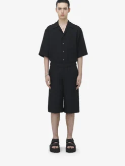 Shorts con motivo Skull in jacquard da Uomo in Nero