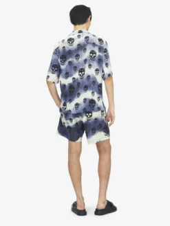 Shorts da bagno Skull tie-dye da Uomo in Navy/Nero
