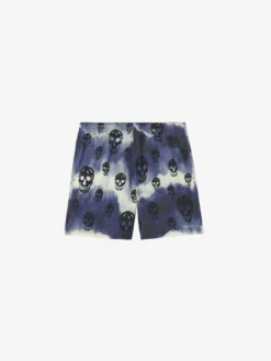 Shorts da bagno Skull tie-dye da Uomo in Navy/Nero