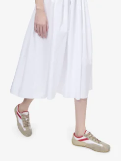 Sneaker Boxe Basse da Donna in Bianco/Rosso