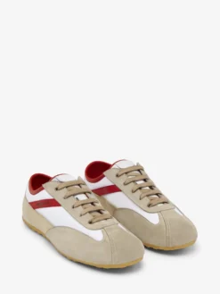 Sneaker Boxe Basse da Uomo in Bianco/Rosso
