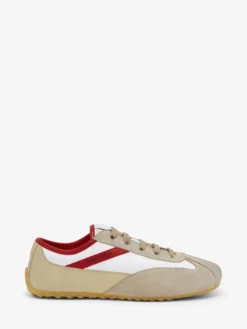 Sneaker Boxe Basse da Uomo in Bianco/Rosso