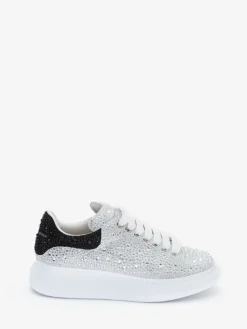 Sneaker Oversize con Cristalli da Donna in Bianco/Cristallo