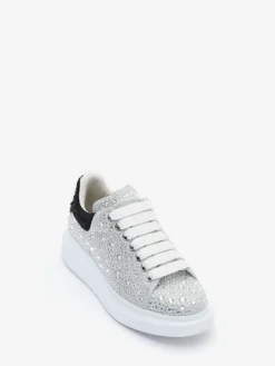Sneaker Oversize con Cristalli da Donna in Bianco/Cristallo