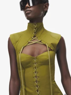 Top a corsetto con cut-out da Donna in Verde oliva