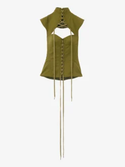 Top a corsetto con cut-out da Donna in Verde oliva