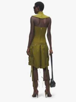 Top a corsetto con cut-out da Donna in Verde oliva