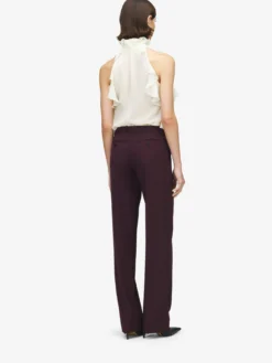 Top con volant da Donna in Crema
