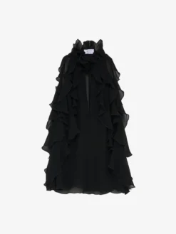 Top con volant da Donna in Nero