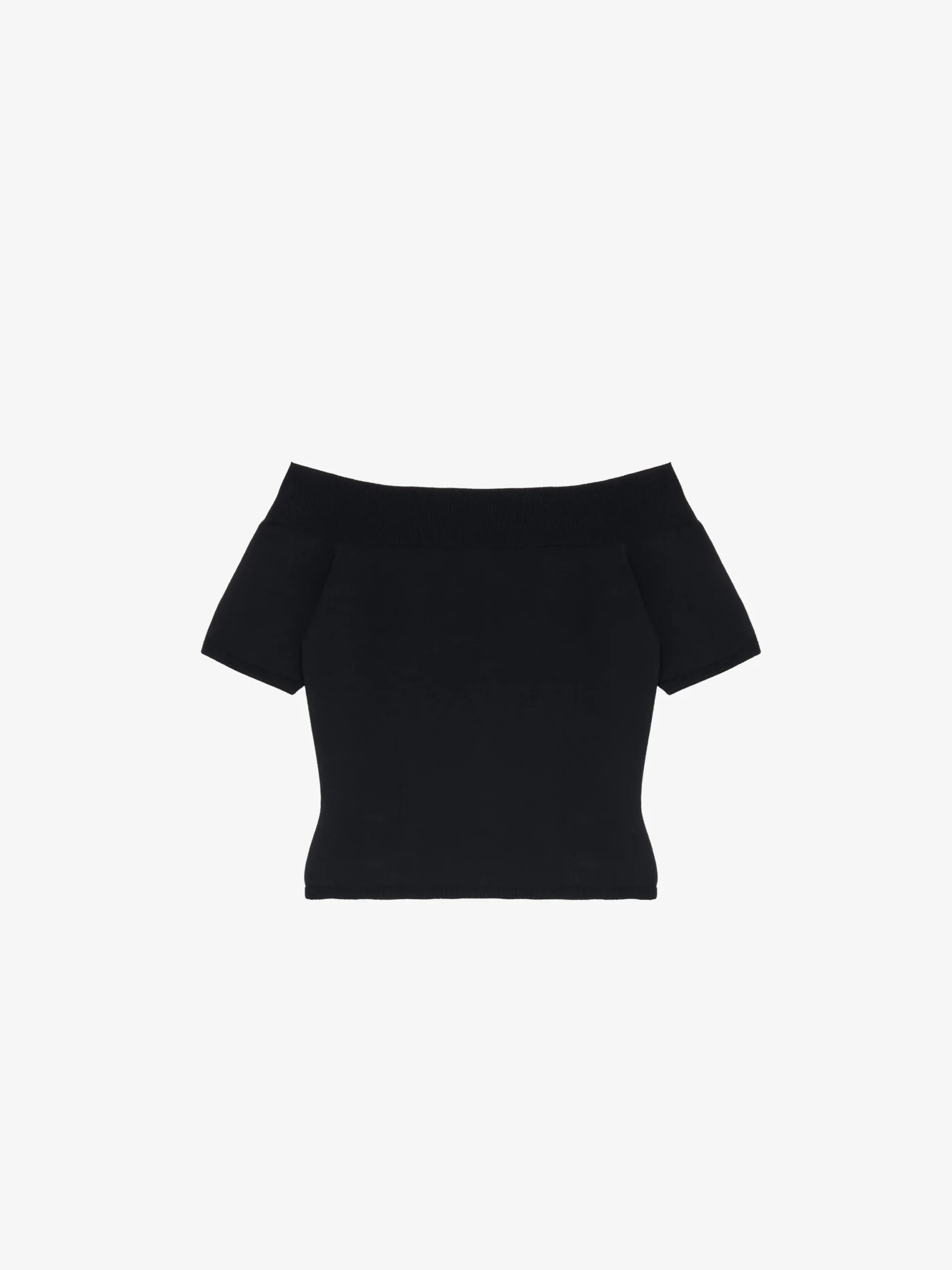 Top in Maglia con Spalle Scoperte da Donna in Nero