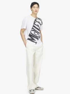 T-shirt con stampa del Sketch Logo da Uomo in Bianco/Nero