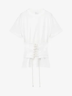 T-shirt corsetto da Donna in Avorio