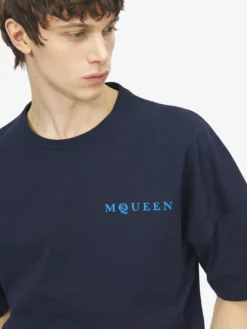 T-shirt oversize con logo da Uomo in Blu