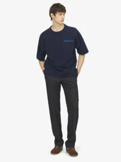 T-shirt oversize con logo da Uomo in Blu