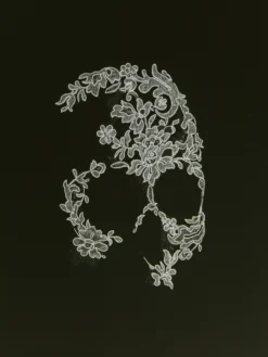 T-shirt Skull in pizzo da Uomo in Nero